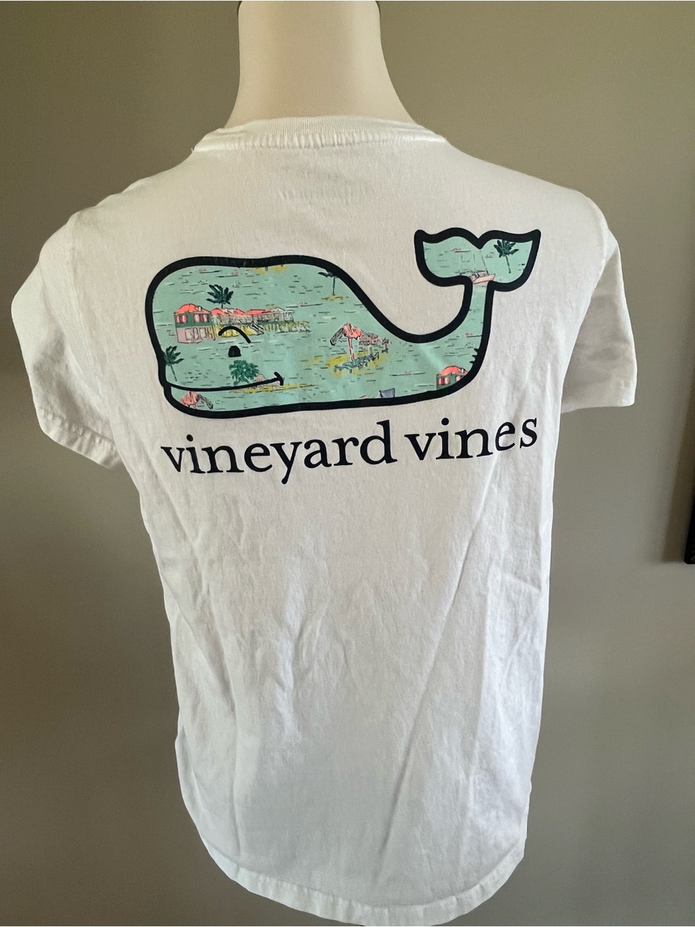 Vineyard Vines Women’s Medium classic white cotton pocket T-shirt f - Picture 3 of 5